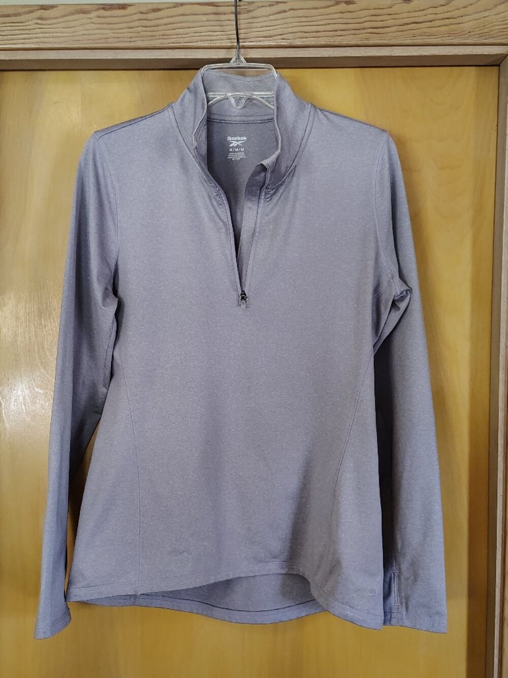 Reebok Light Gray Quarter Zip Top medium